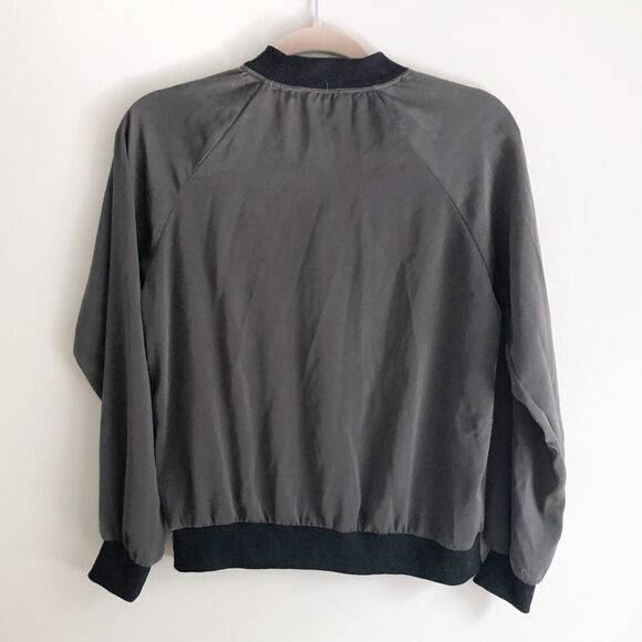 West Kei Olive Floral Embroidered Bomber Jacket - Picture 5 of 9